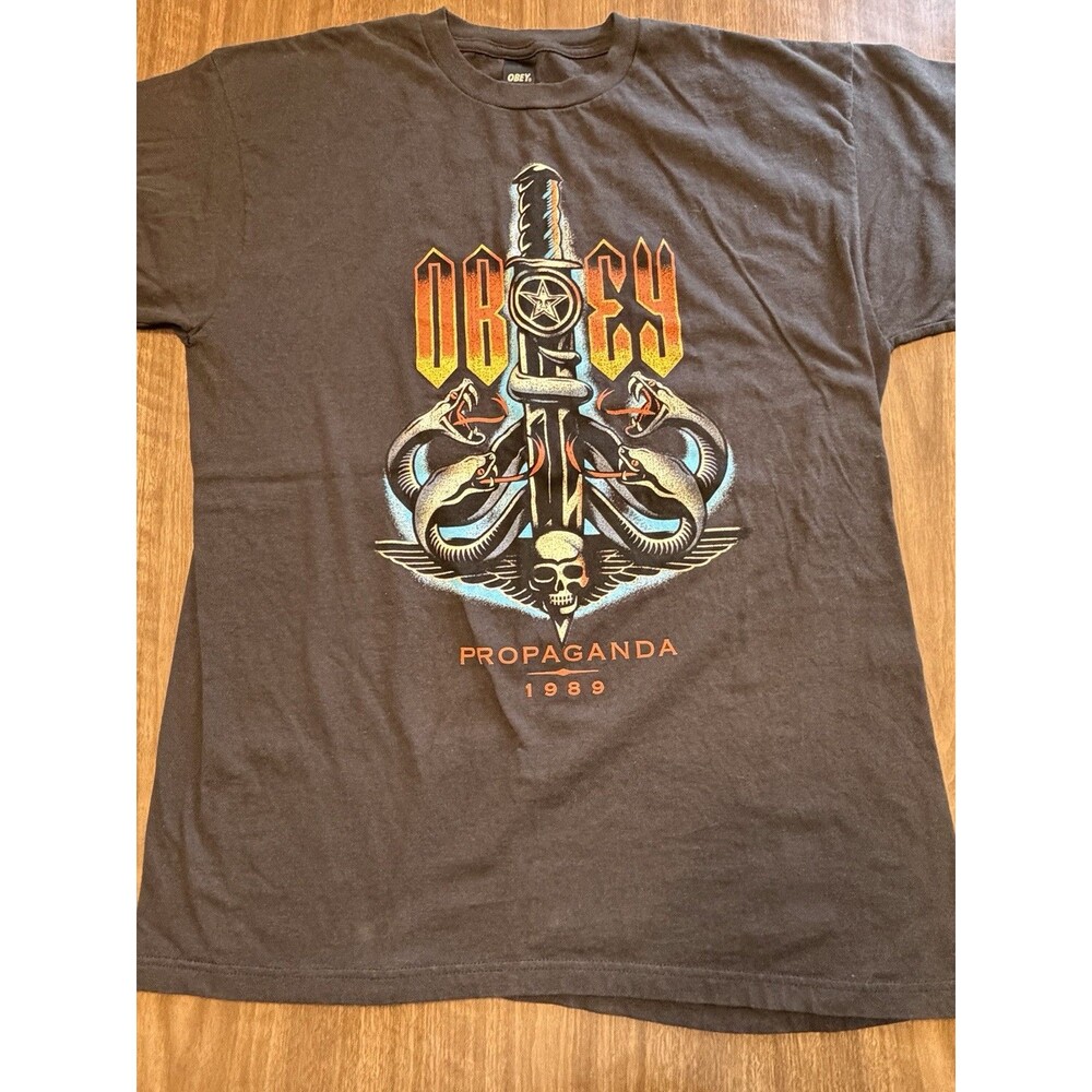 Obey Propaganda 1989 Snakes Black T-Shirt Men’s Sz XL Mexico READ
